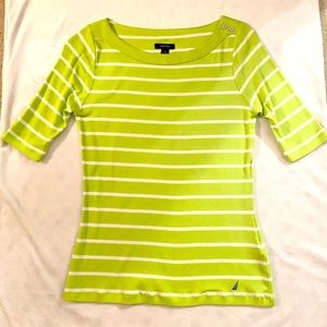 Women's elbow length striped shirt